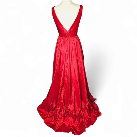 Mac Duggal Taffeta High Low Ruffle Gown in Red Size 2 New With Tag - Picture 11 of 14